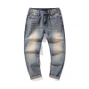 Fashionable and youthful American high street jeans for men # Slimming and form-fitting straight-leg trousers with a sense of design, high-end men's wear Item Picture